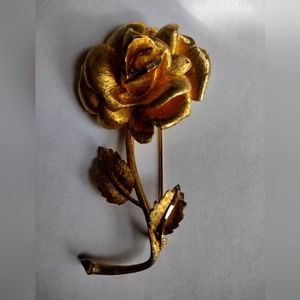 Brooch Pin Rose Brushed tone